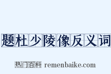 题杜少陵像反义词是什么意思的图片